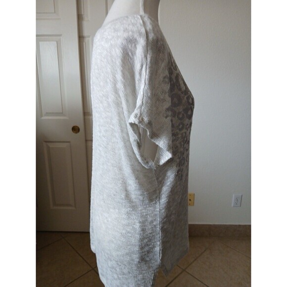 Chico's Womens Sweater Leopard Terrain Hailie High Low Top size 3 (XL ) - Picture 3 of 14